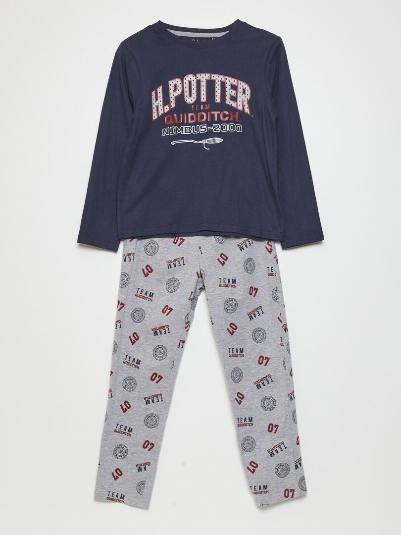 Pyjama manches longues en coton harry potter Harry Potter marine/or