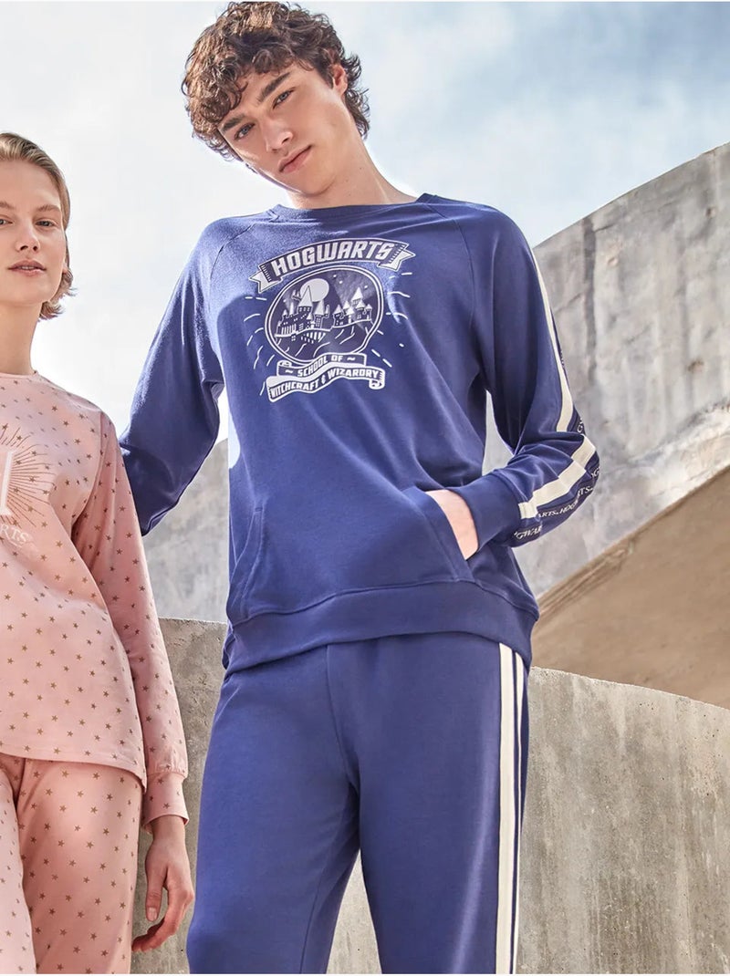 Ensemble pyjama Harry Potter en point interlock Bleu - Kiabi