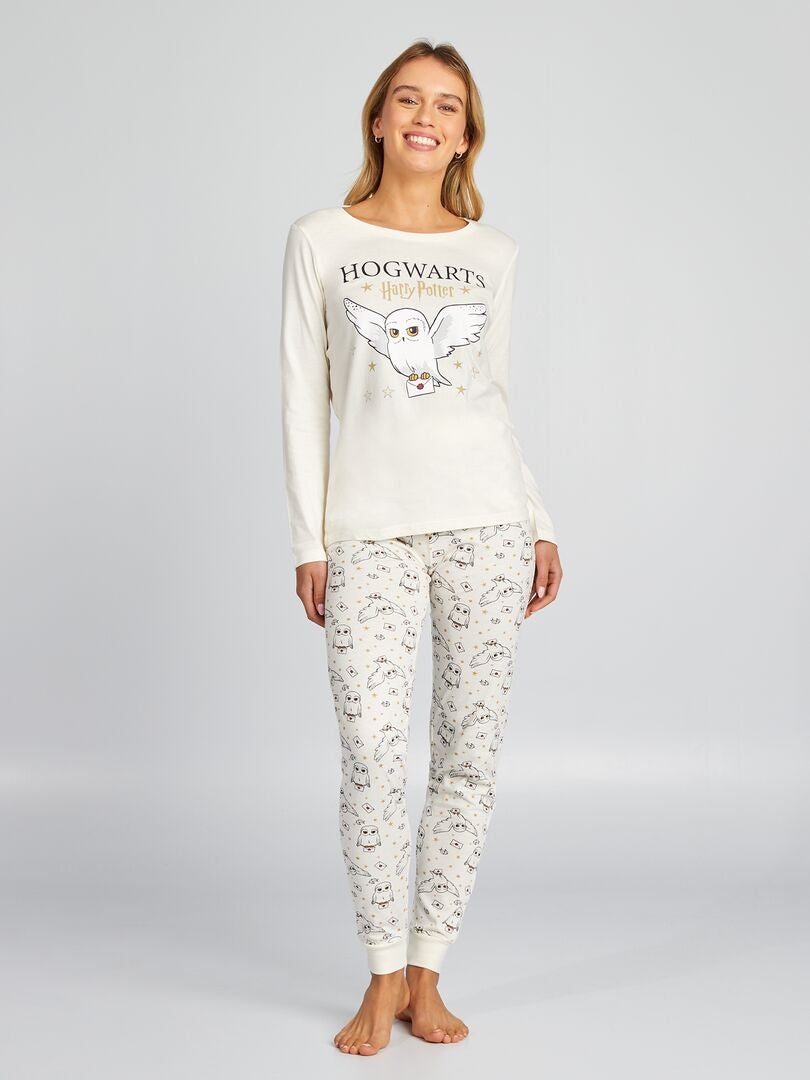 Ensemble pyjama 'Harry Potter' t-shirt + pantalon - 2 pièces BLANC - Kiabi