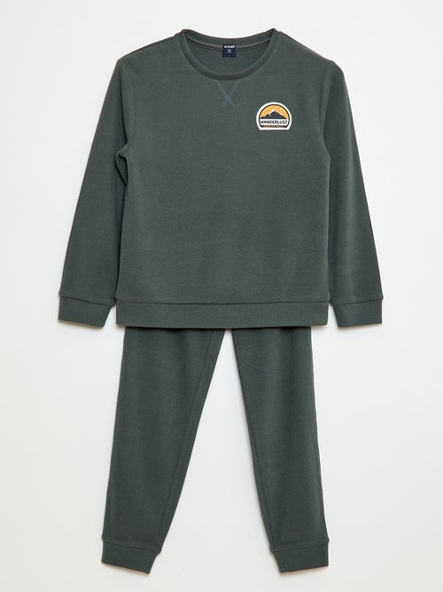 Ensemble pyjama haut + pantalon molleton - Kiabi