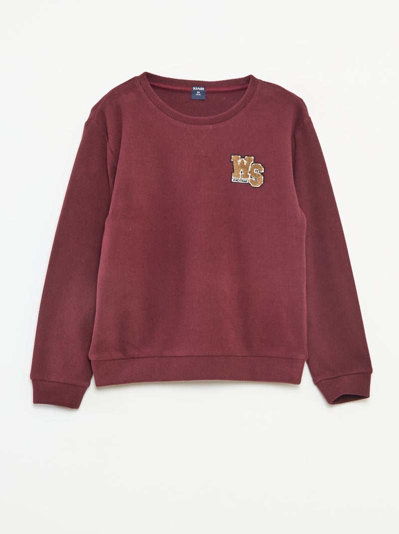 Ensemble pyjama haut + pantalon molleton Rouge - Kiabi