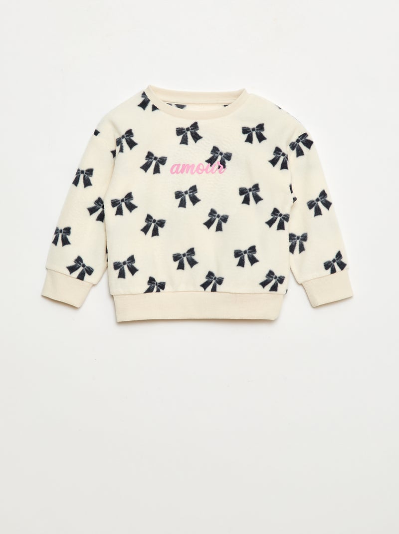 Ensemble pyjama haut + pantalon polaire Blanc - Kiabi