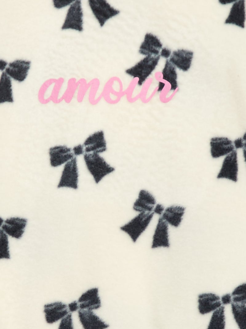 Ensemble pyjama haut + pantalon polaire Blanc - Kiabi