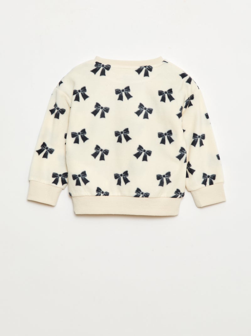 Ensemble pyjama haut + pantalon polaire Blanc - Kiabi