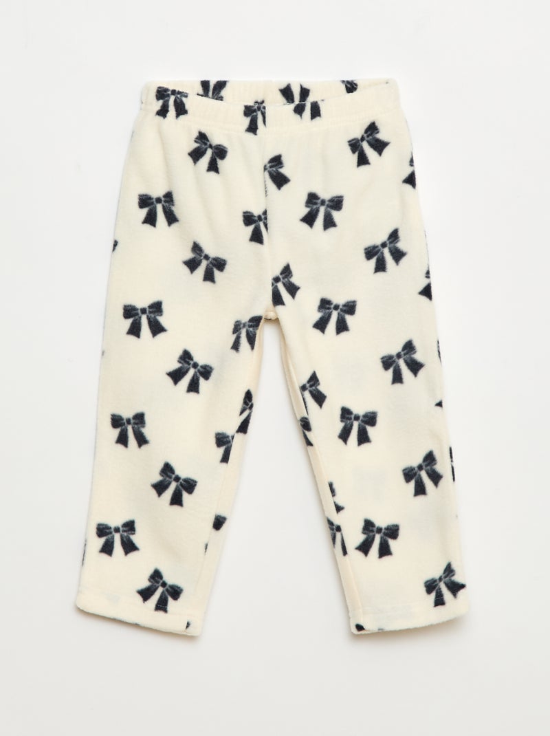 Ensemble pyjama haut + pantalon polaire Blanc - Kiabi
