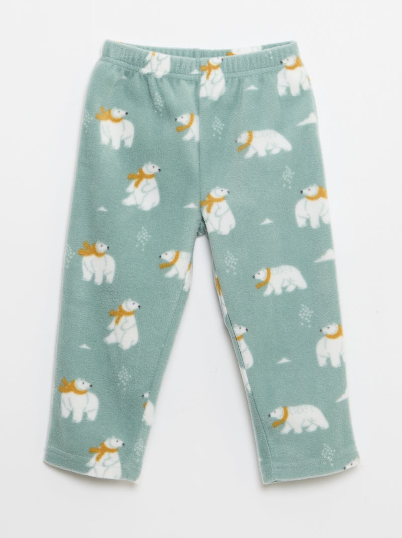 Ensemble pyjama haut + pantalon polaire Bleu - Kiabi