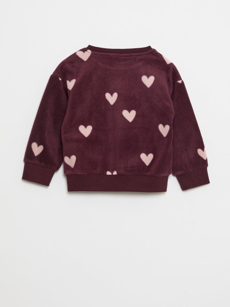 Ensemble pyjama haut + pantalon polaire Rose - Kiabi