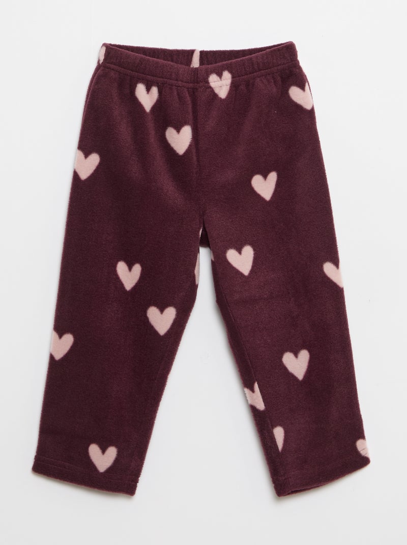 Ensemble pyjama haut + pantalon polaire Rose - Kiabi