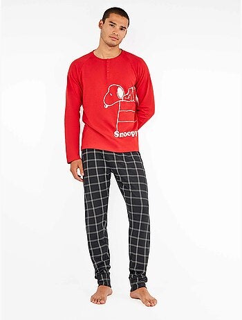 Ensemble pyjama homme en interlock Snoopy