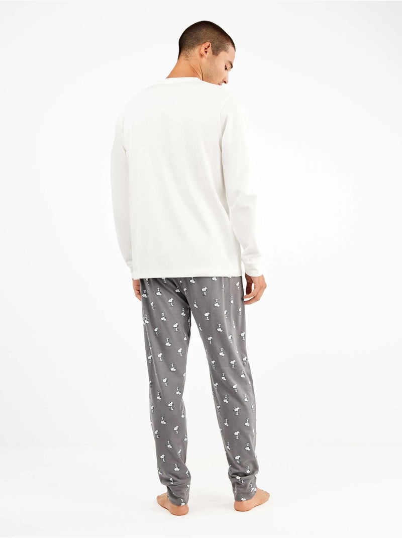 Ensemble pyjama homme imprimé Snoopy Blanc - Kiabi
