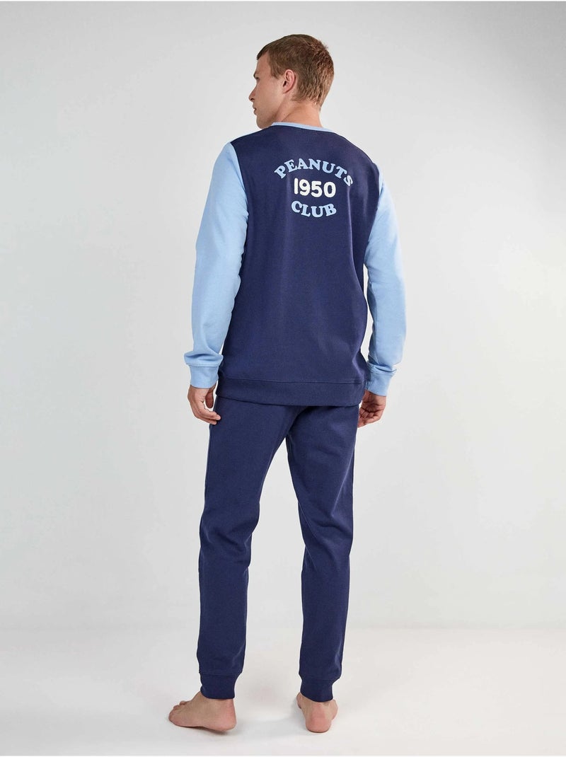 Ensemble pyjama homme long de snoopy Bleu marine - Kiabi