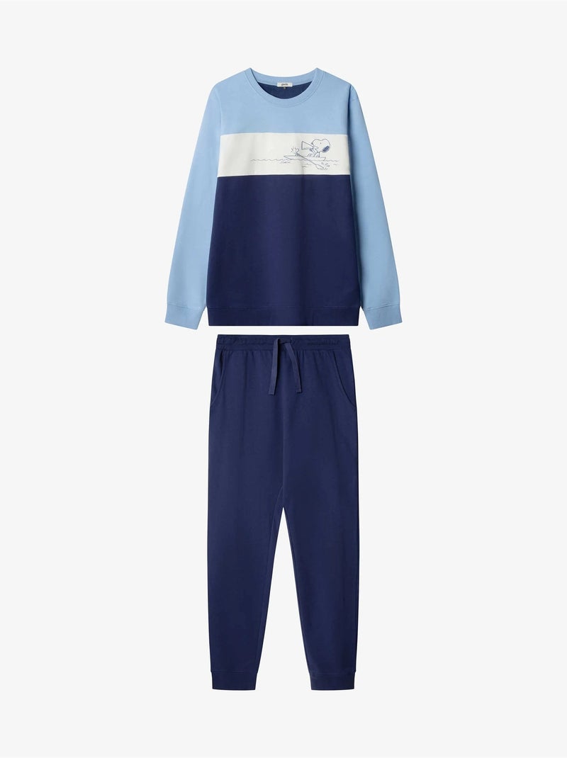 Ensemble pyjama homme long de snoopy Bleu marine - Kiabi