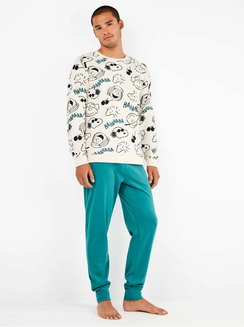 Ensemble pyjama homme snoopy en interlock point - Kiabi