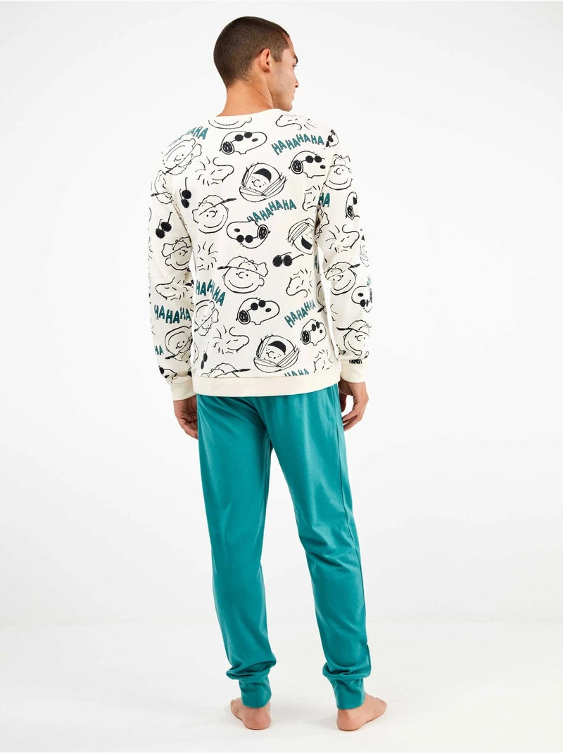 Ensemble pyjama homme snoopy en interlock point Multicolore - Kiabi