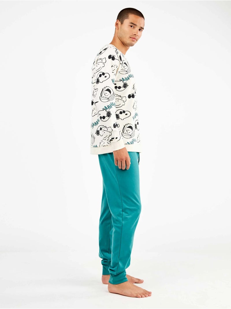 Ensemble pyjama homme snoopy en interlock point Multicolore - Kiabi