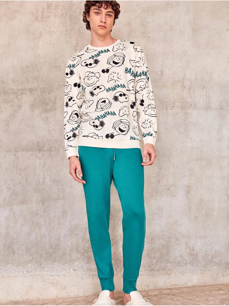 Ensemble pyjama homme snoopy en interlock point Multicolore - Kiabi