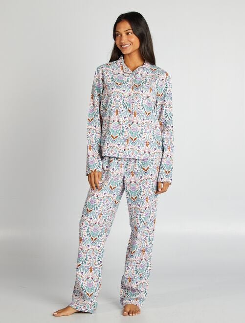 Ensemble pyjama imprimé en flanelle - Kiabi