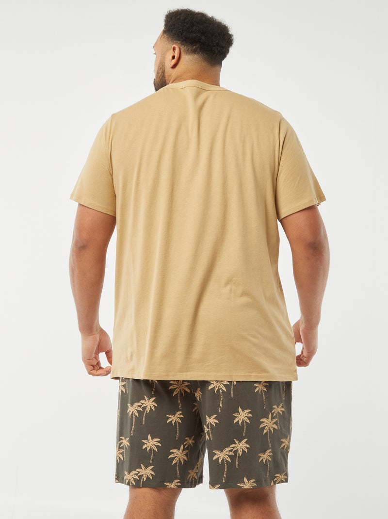 Ensemble pyjama imprimé short + t-shirt - 2 pièces MARRON - Kiabi