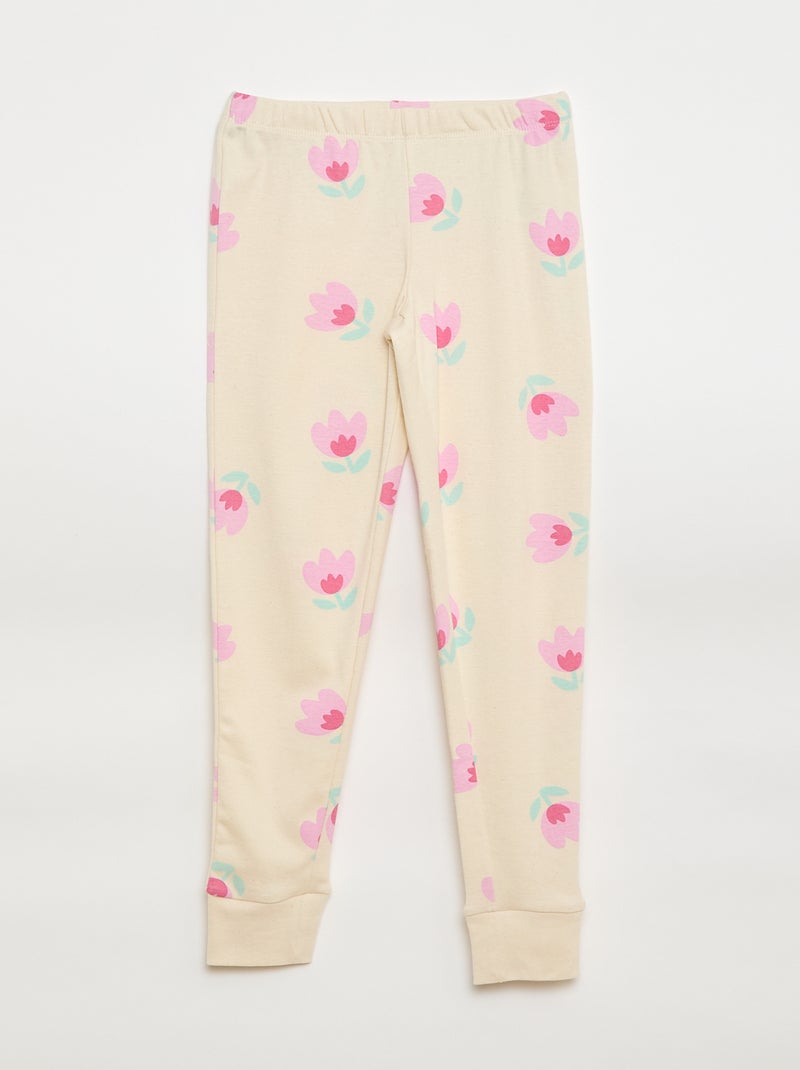 Ensemble pyjama imprimé t-shirt + pantalon - 2 pièces Blanc - Kiabi