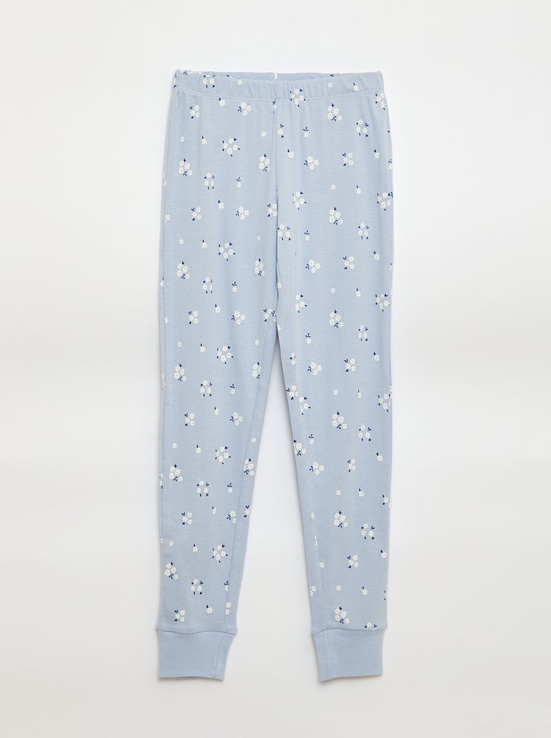 Ensemble pyjama imprimé t-shirt + pantalon - 2 pièces Bleu - Kiabi