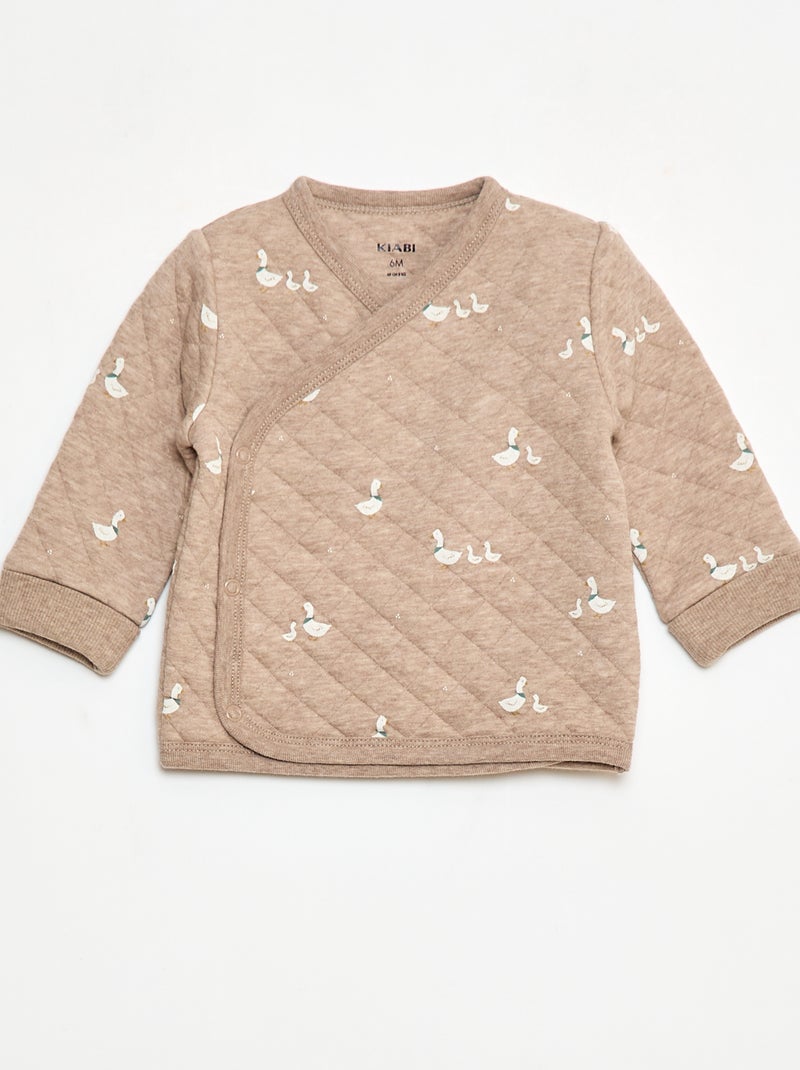 Ensemble pyjama jersey en coton Beige - Kiabi