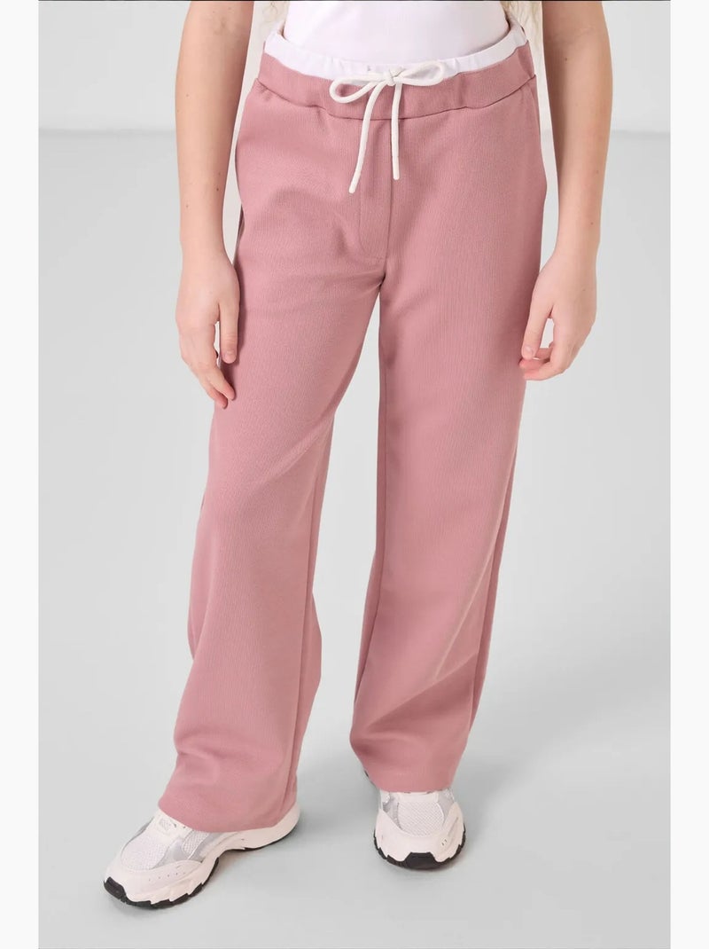 Ensemble pyjama jeunesse en coton et polyester tommy Vieux rose - Kiabi