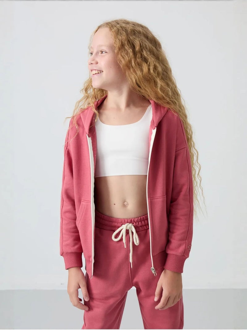 Ensemble pyjama jeunesse en coton et polyester tommy Vieux rose - Kiabi