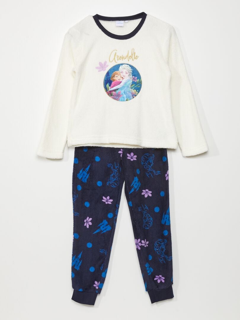 pyjama fille bicolore avec motif reine des neiges - disney blanc