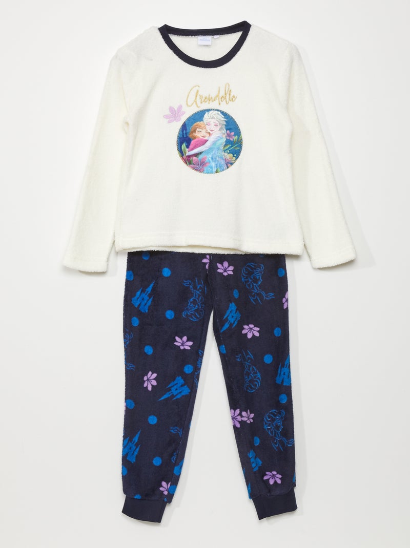Ensemble pyjama 'La Reine des neiges' 'Disney' - 2 pièces Blanc/marine - Kiabi