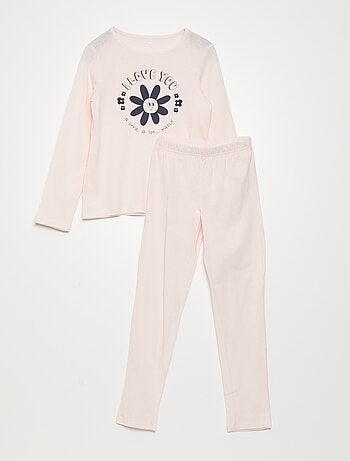 Ensemble pyjama sweat polaire + pantalon jersey 'Stitch' - 2 pièces - Rose  - Kiabi - 12.50€