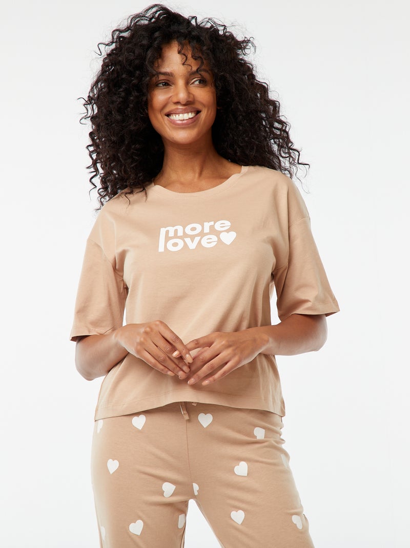 Ensemble pyjama long - 2 pièces MARRON - Kiabi