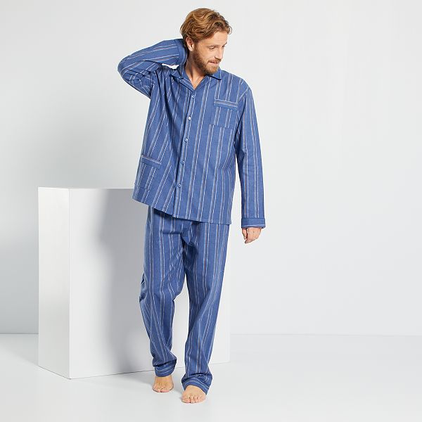 Ensemble Pyjama Long 2 Pieces Homme Bleu Kiabi 00
