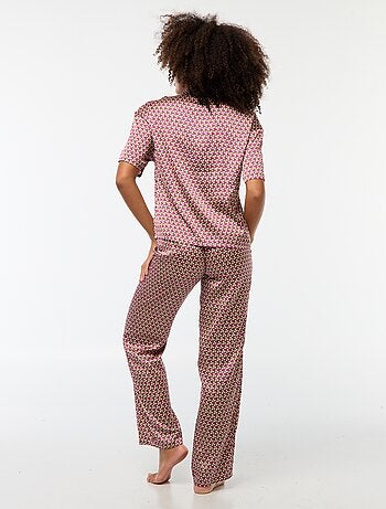 Ensemble Pyjama long 2 pièces chemise + pantalon à motif - 2 pièces