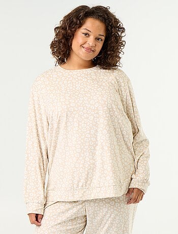 Ensemble pyjama long 2 pièces imprimé en polaire