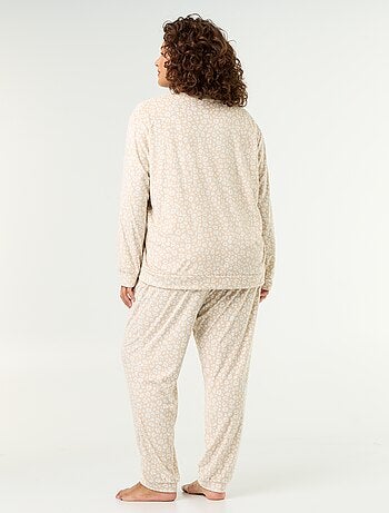 Ensemble pyjama long 2 pièces imprimé en polaire
