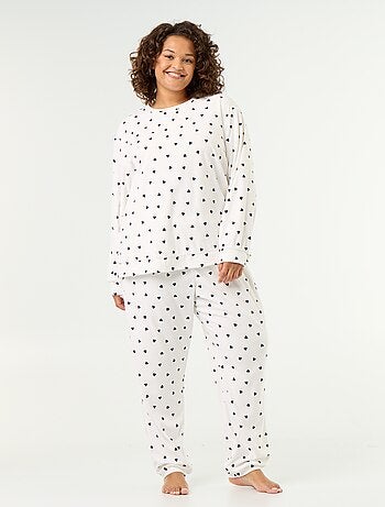 Ensemble pyjama long 2 pièces imprimé en polaire