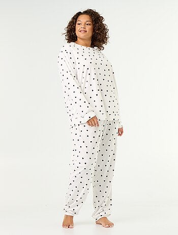 Ensemble pyjama long 2 pièces imprimé en polaire