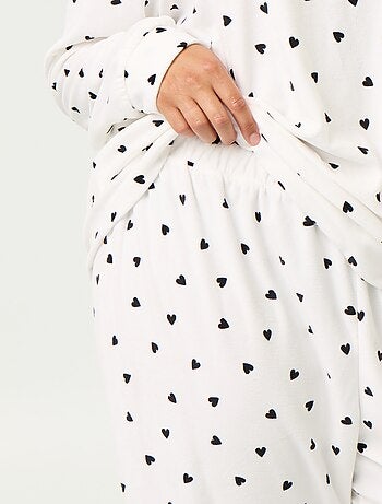 Ensemble pyjama long 2 pièces imprimé en polaire