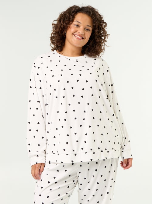 Ensemble pyjama long 2 pièces imprimé en polaire - Kiabi
