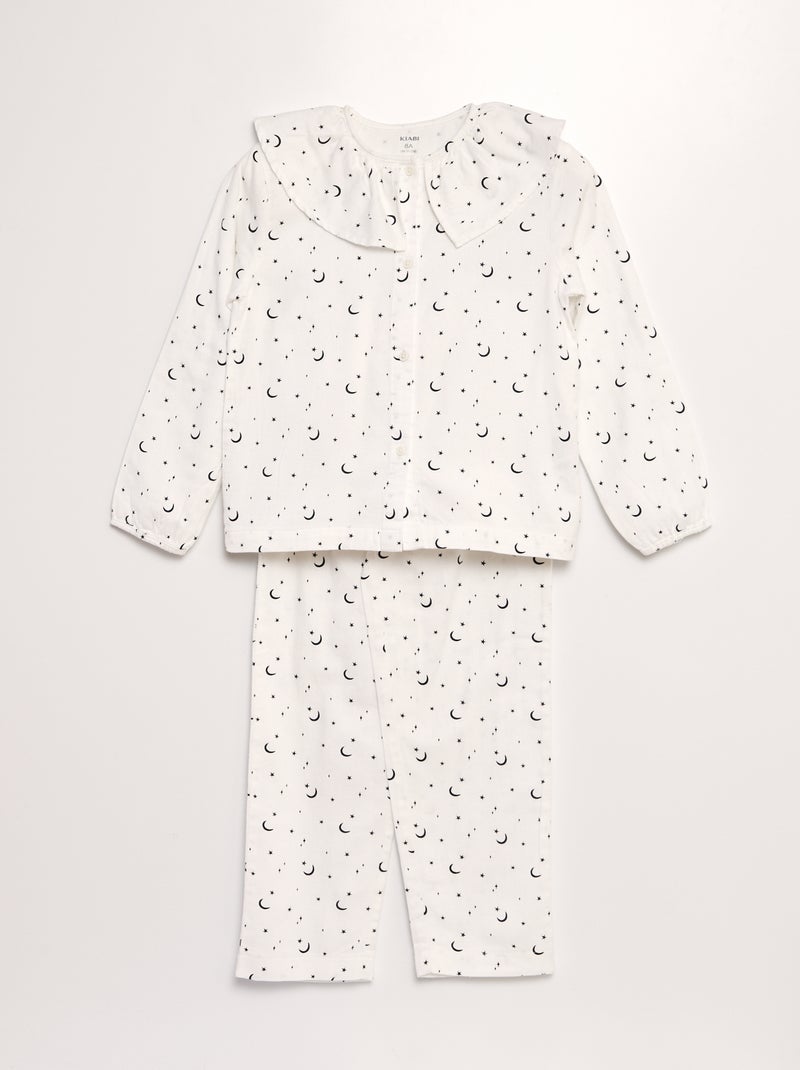 Ensemble pyjama long à carreaux - 2 pièces Blanc - Kiabi