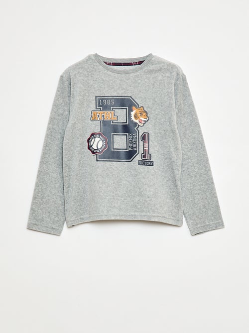 Ensemble pyjama long bimatière t-shirt + pantalon - 2 pièces - Kiabi