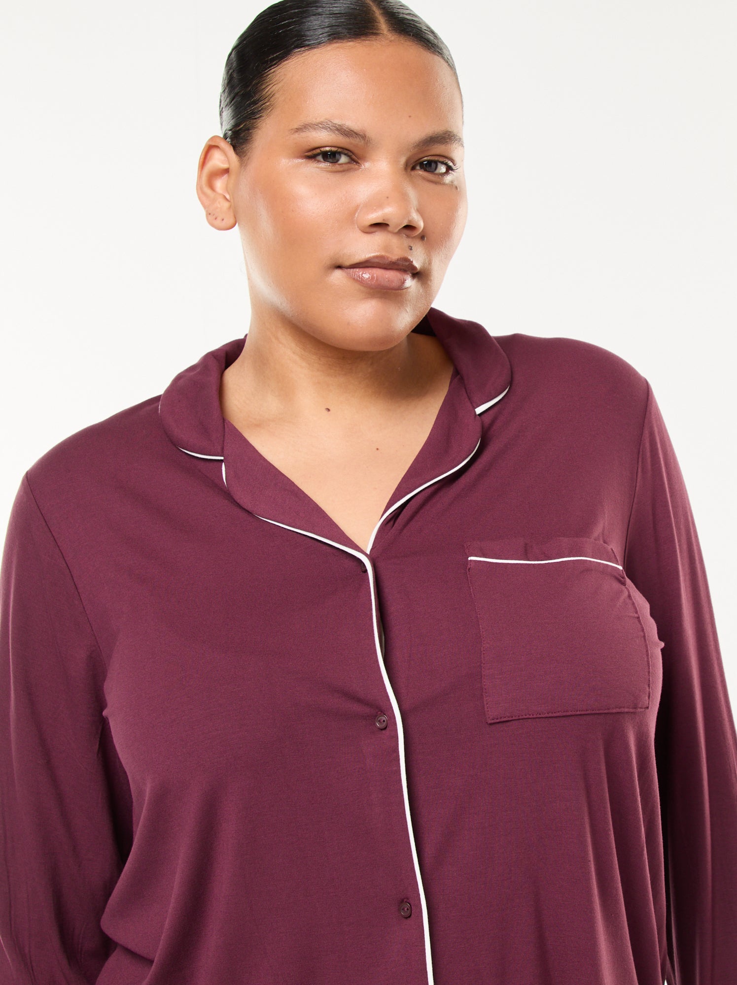 Pyjama Long 2 Pièces Pour Femme Clearlove - Manches Longues, Poches, Tissu Doux Et Confortable - 2