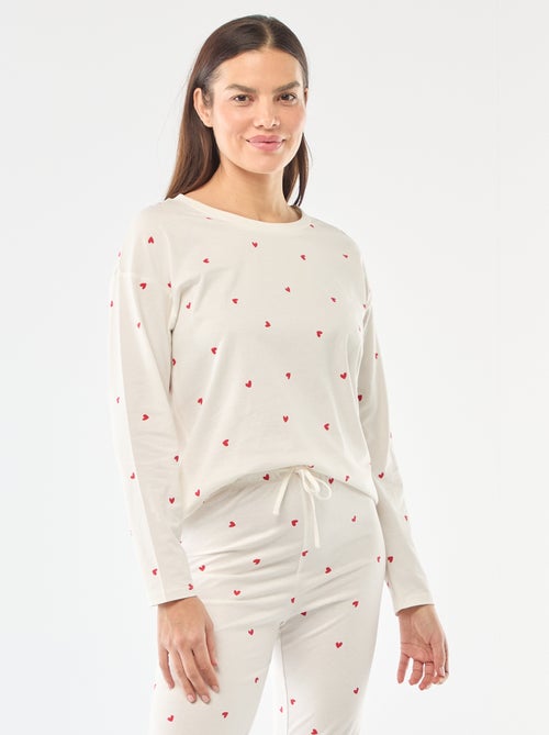 Ensemble pyjama long en coton - 2 pièces - Kiabi