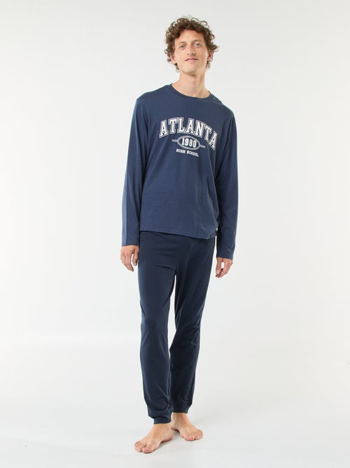 Ensemble pyjama long en jersey t-shirt + pantalon - 2 pièces - Kiabi