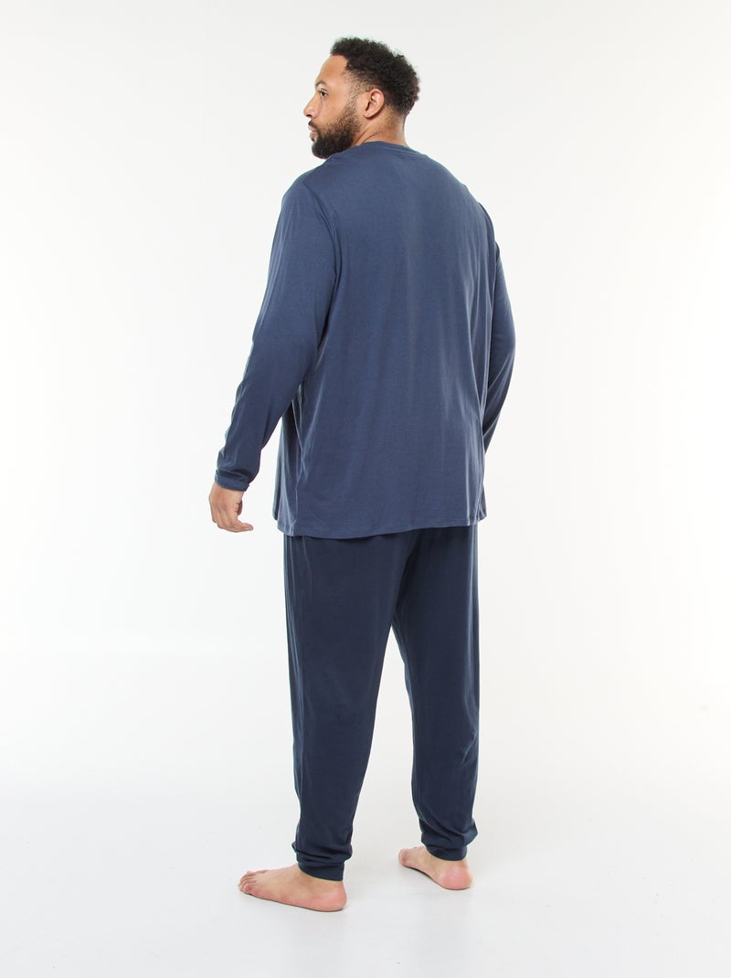 Ensemble pyjama long en jersey t-shirt + pantalon - 2 pièces Bleu - Kiabi