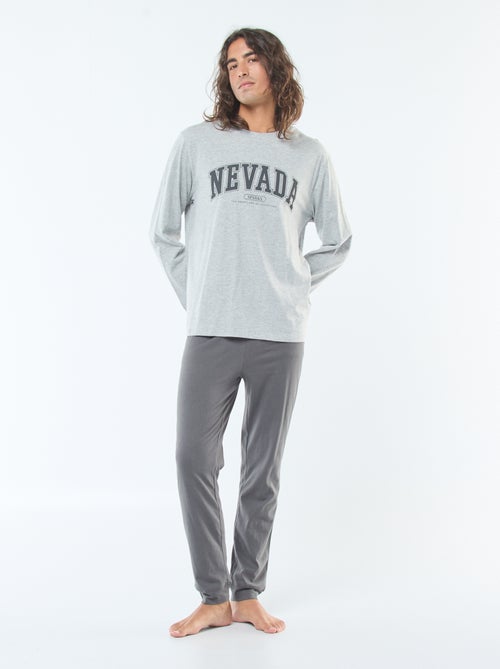 Ensemble pyjama long en jersey t-shirt + pantalon - 2 pièces - Kiabi