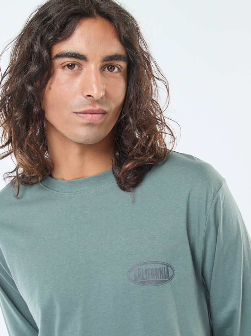 Ensemble pyjama long en jersey t-shirt + pantalon - 2 pièces Vert - Kiabi