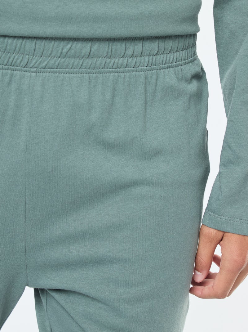 Ensemble pyjama long en jersey t-shirt + pantalon - 2 pièces Vert - Kiabi