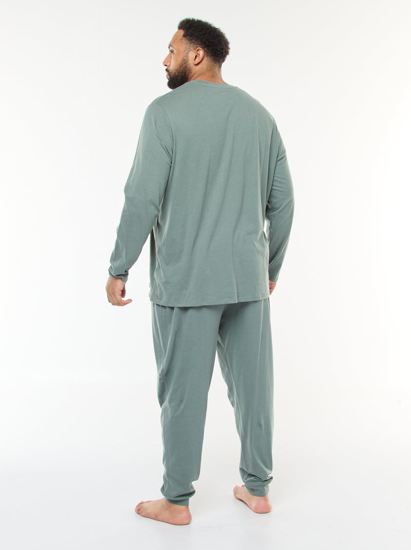 Ensemble pyjama long en jersey t-shirt + pantalon - 2 pièces Vert - Kiabi