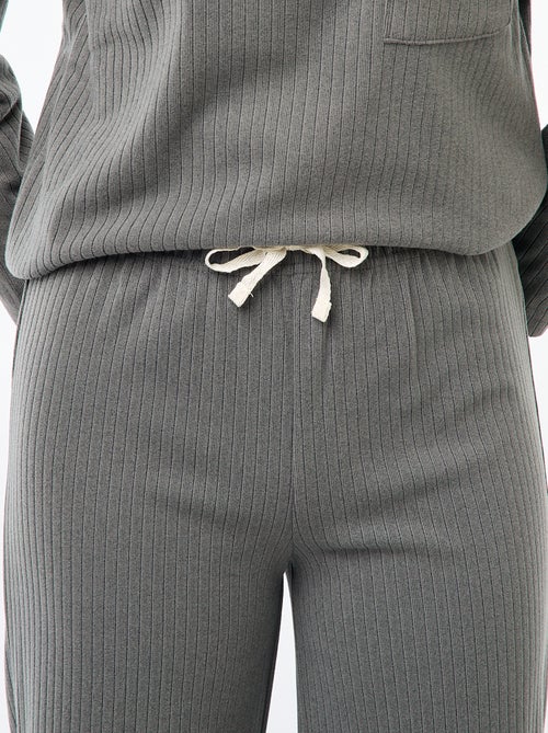 Ensemble pyjama long en maille - 2 pièces - Kiabi